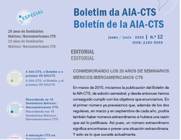 Boletín de la AIA-CTS Editorial  junho / junio - 2020 | n.º 12
