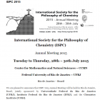 Simposio Internacional Filosofia de la Quimica  28 a 30 julo